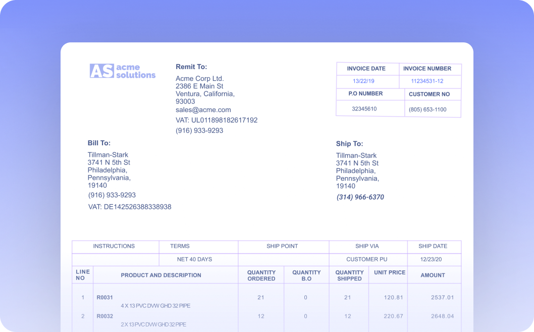 Automate Data Extraction from Invoices