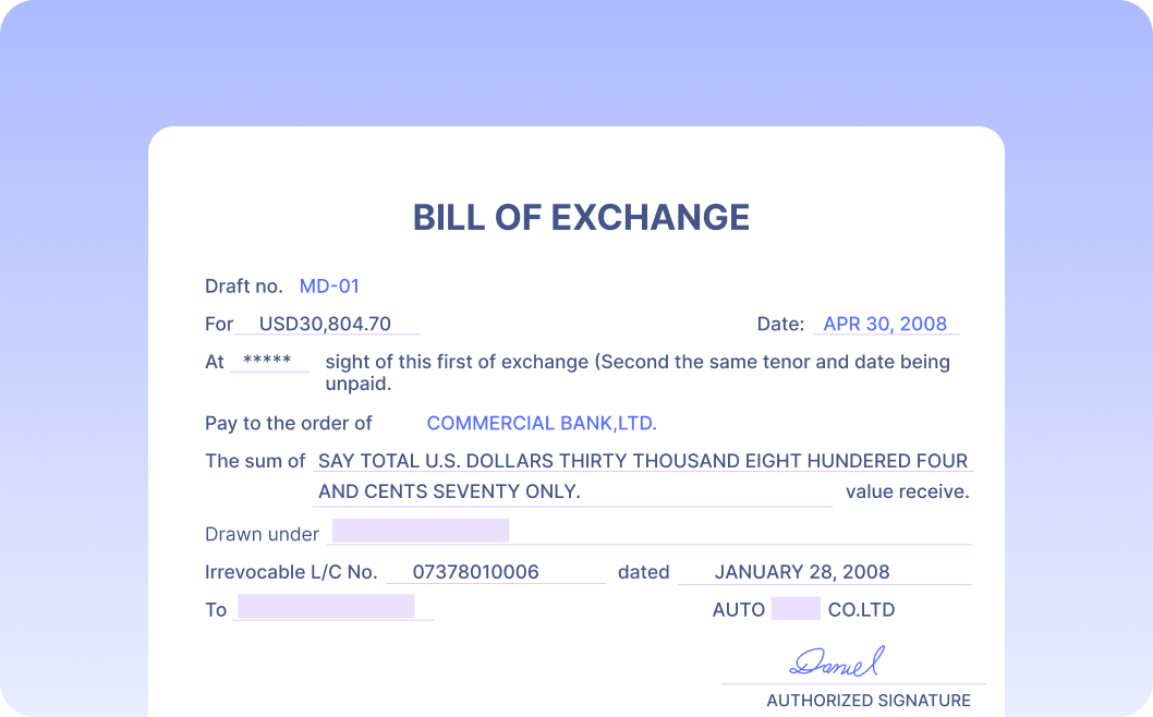 Automate Data Extraction from Bills of Exchange