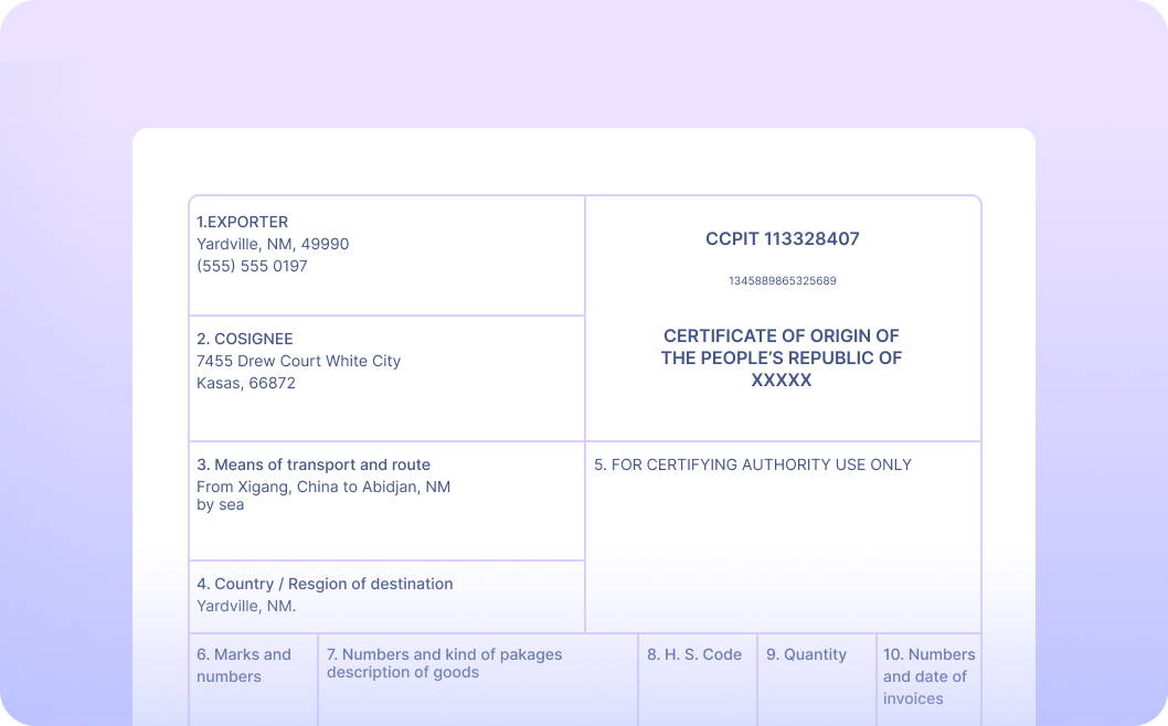 Automate Data Extraction from Certificates of Origins