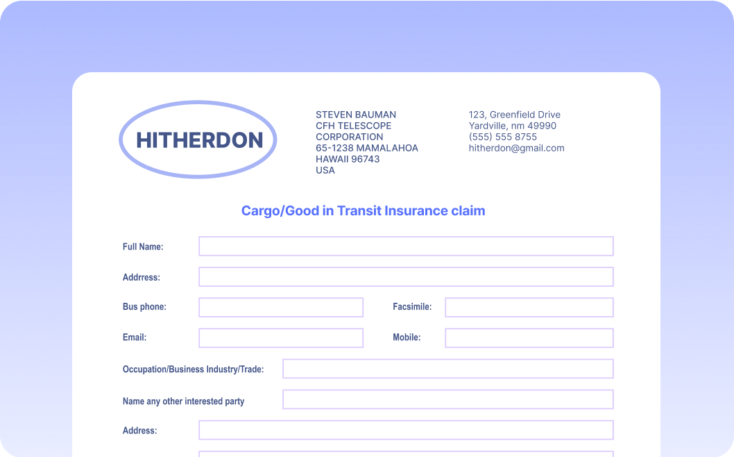Automate Data Extraction from Cargo Insurance Forms