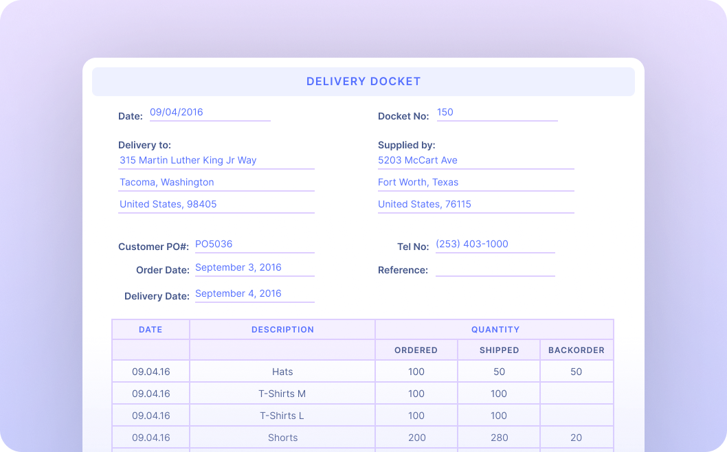 Automate Data Extraction from Delivery Dockets