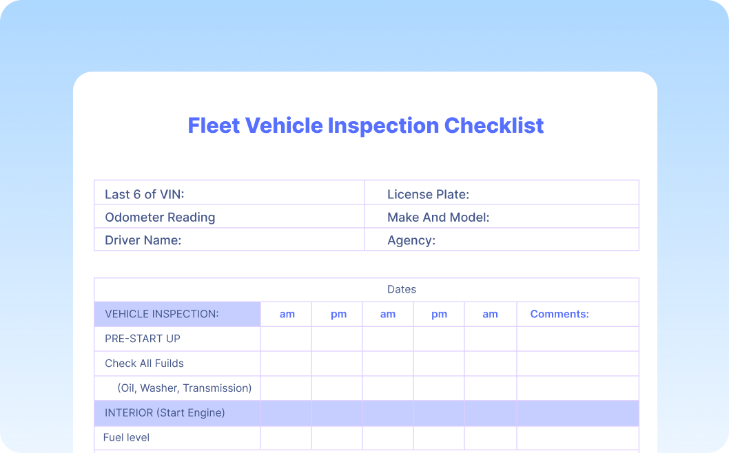 Automate Data Extraction from Company Vehicle Inspection Checklists
