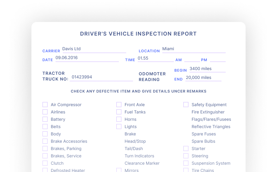 Automate Data Extraction from Driver's Vehicle Inspection Reports