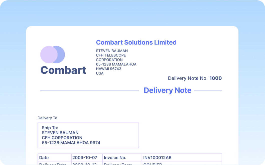 Automate Data Extraction from Delivery Notes