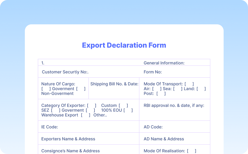 Automate Data Extraction from Export Declaration Forms