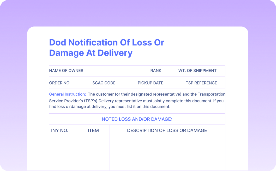 Automate Data Extraction from Notifications of Loss or Damage at Delivery