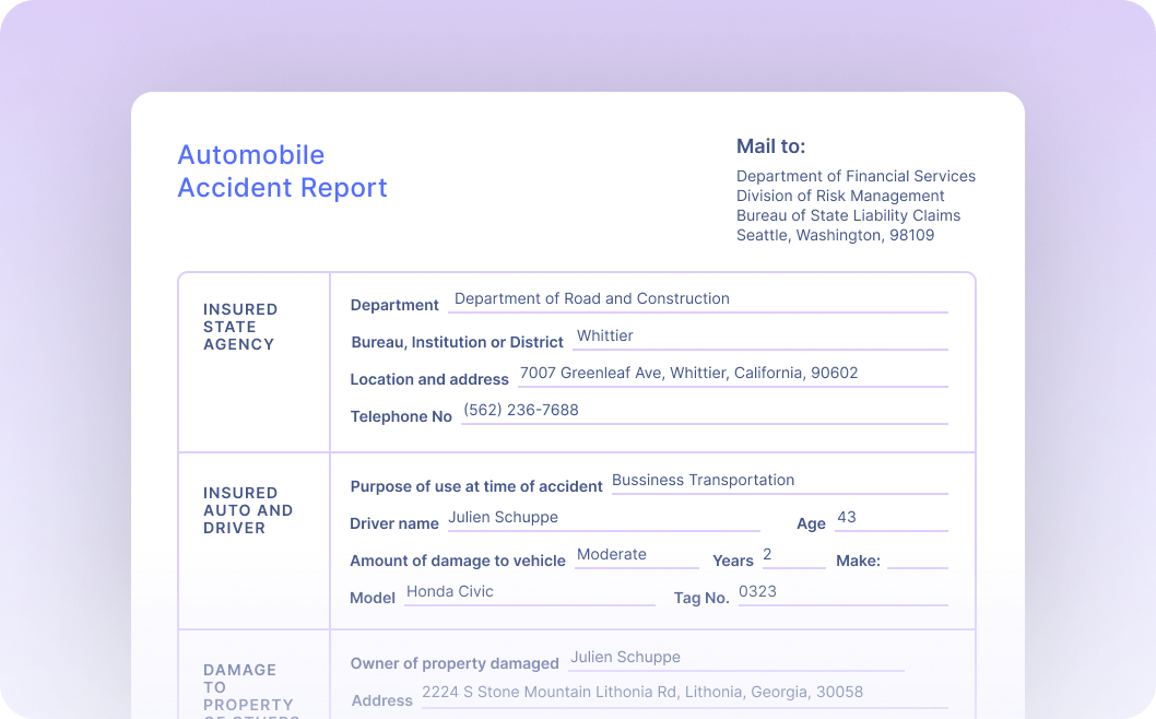 Automate Data Extraction from Motor Accident Report Forms
