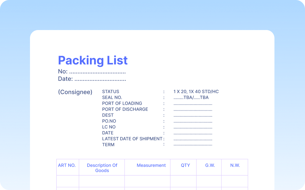 Automate Data Extraction from Packing Lists