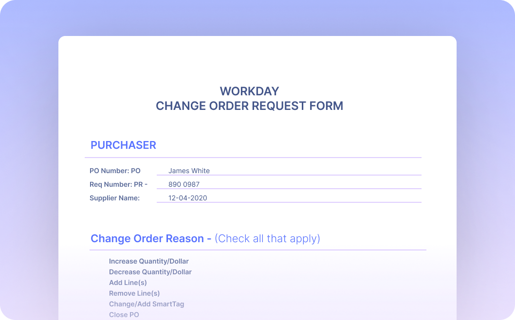 Automate Data Extraction from Purchase Order Change Request Forms