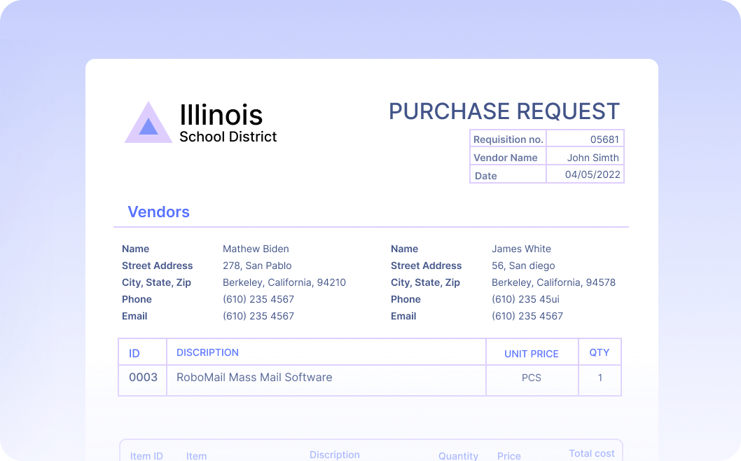Automate Data Extraction from Purchase Requisition Forms