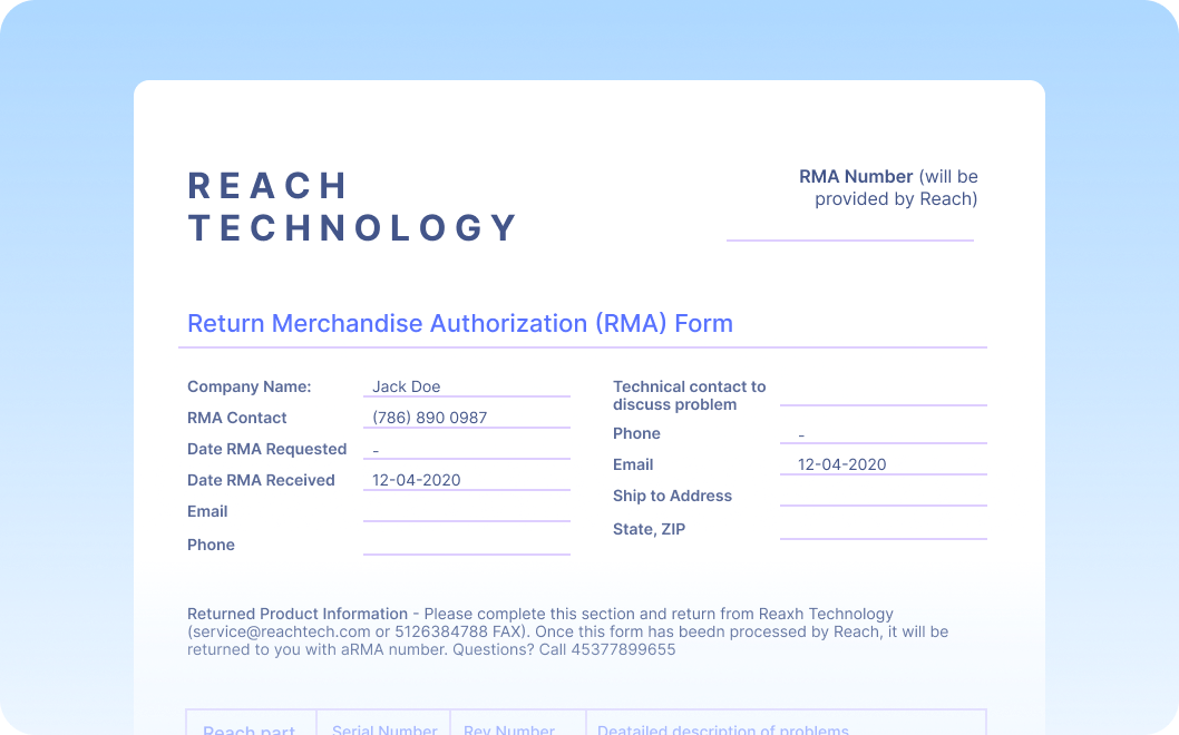 Automate Data Extraction from Return Merchandise Authorizations