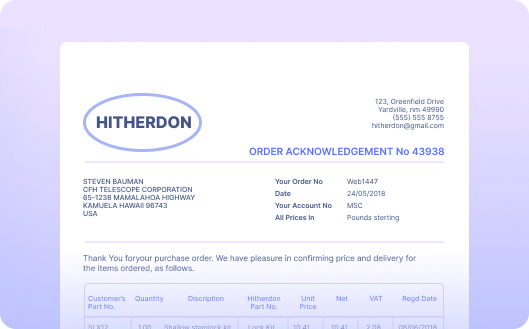 Automate Data Extraction from Sales Order Acknowledgements