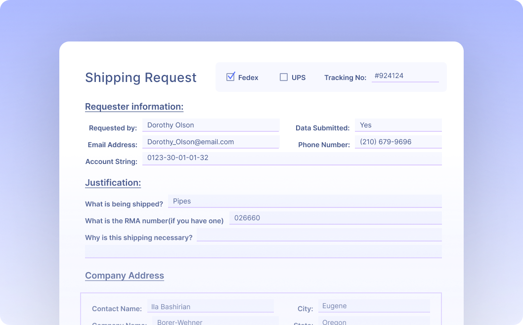 Automate Data Extraction from Shipping Request Forms