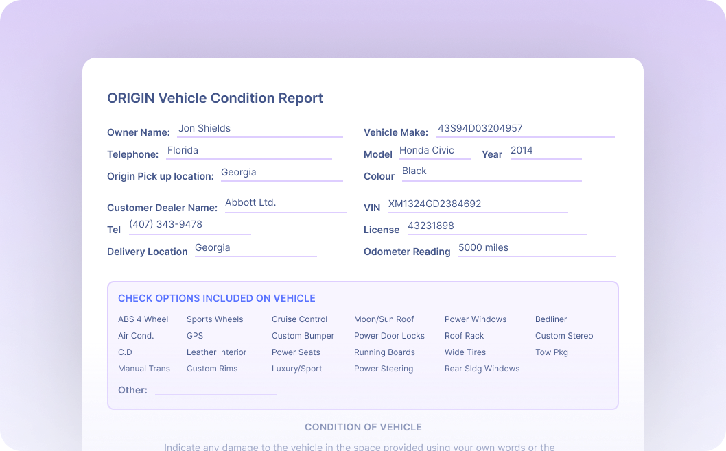 Automate Data Extraction from Vehicle Condition Reports