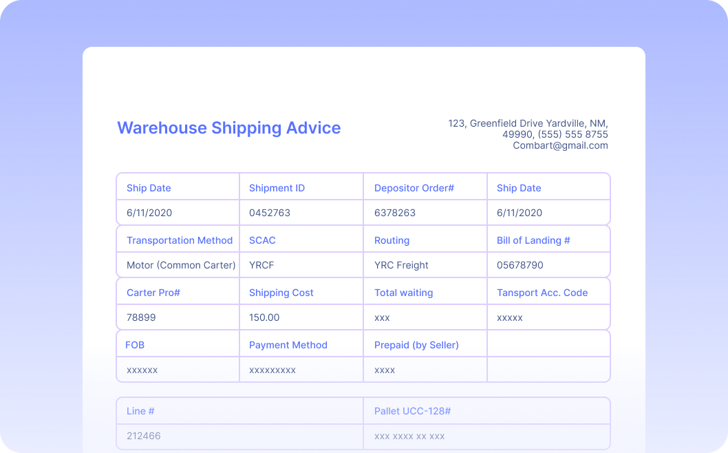 Automate Data Extraction from Warehouse Shipping Advices